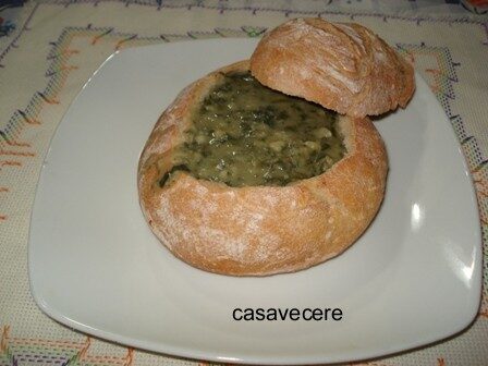 Fave e cicoria in crosta (per 6)