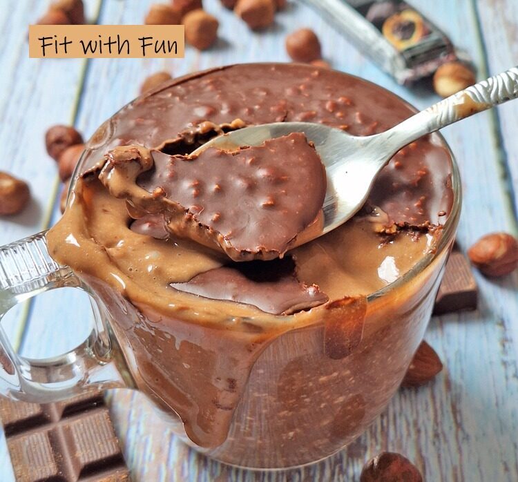 Ferrero rocher overnight oat proteico alla nocciola e cioccolato