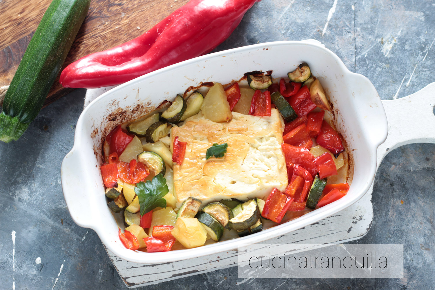 Feta al forno con verdure