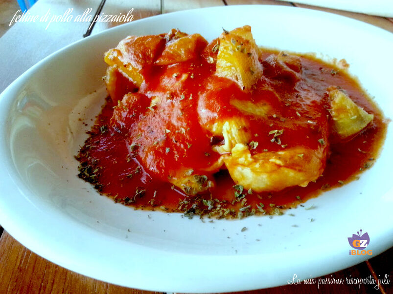 Fettine di pollo alla pizzaiola con melanzane, e origano