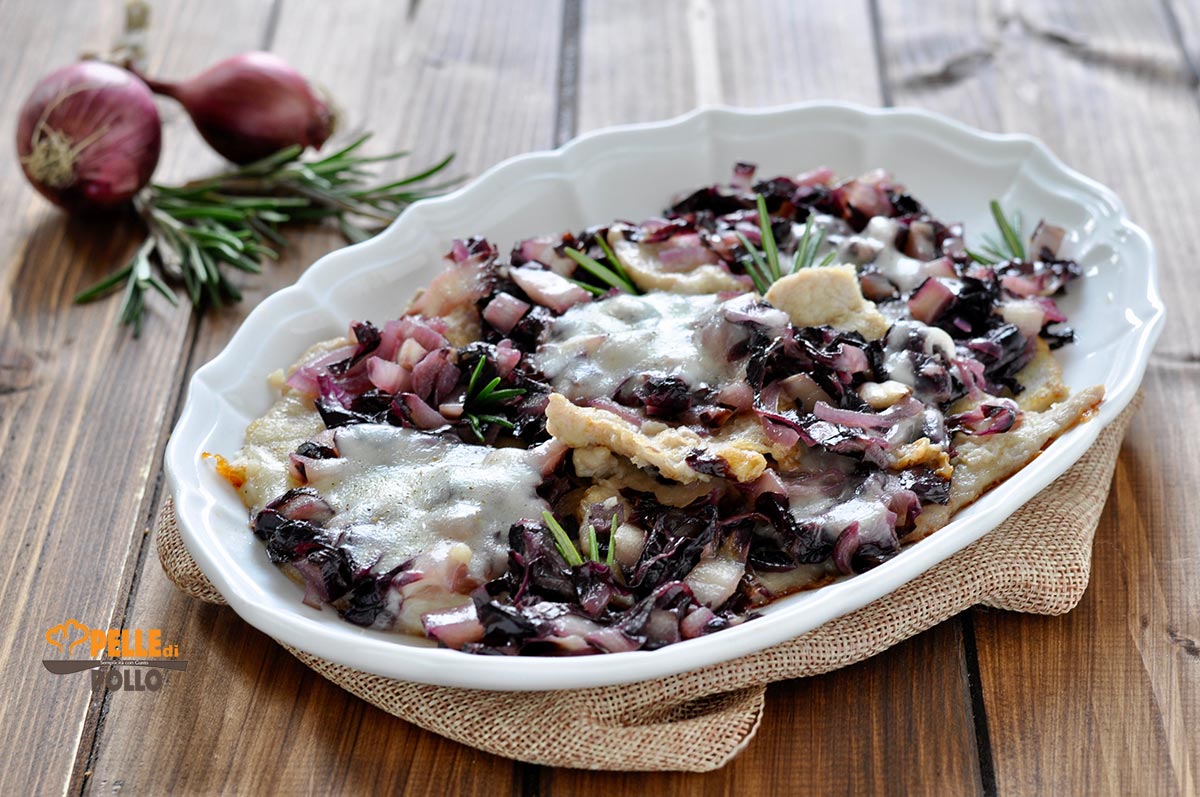 Fettine di vitello al radicchio e scamorza