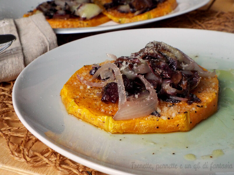 Fettine di zucca con radicchio e cipolla