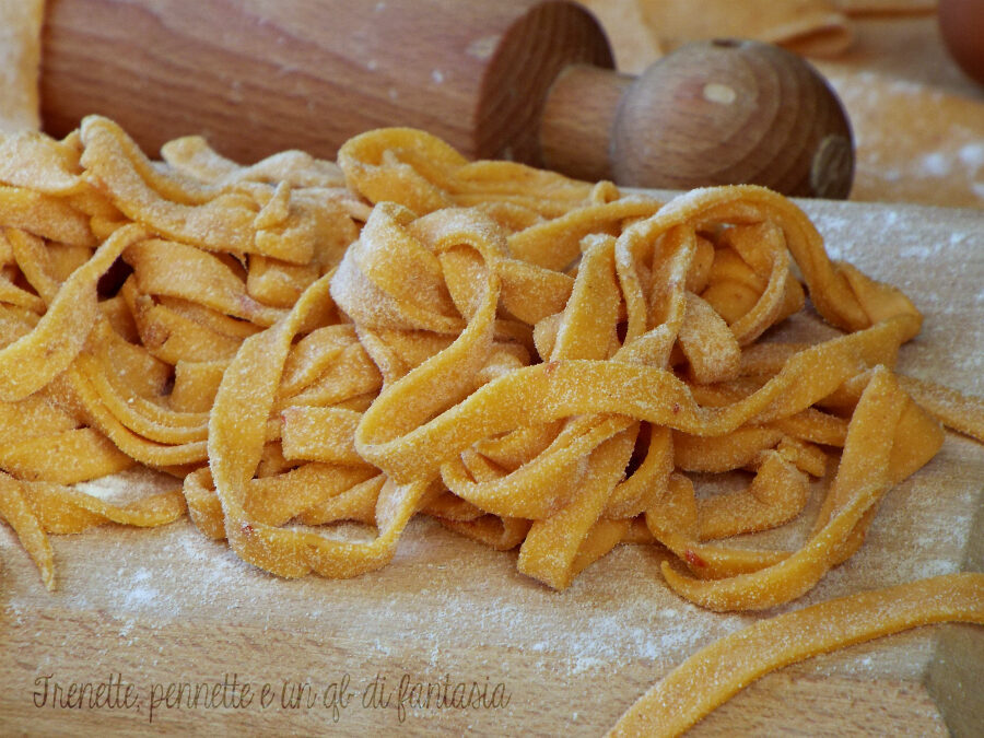 Fettuccine grano duro e crema nduja fatte in casa
