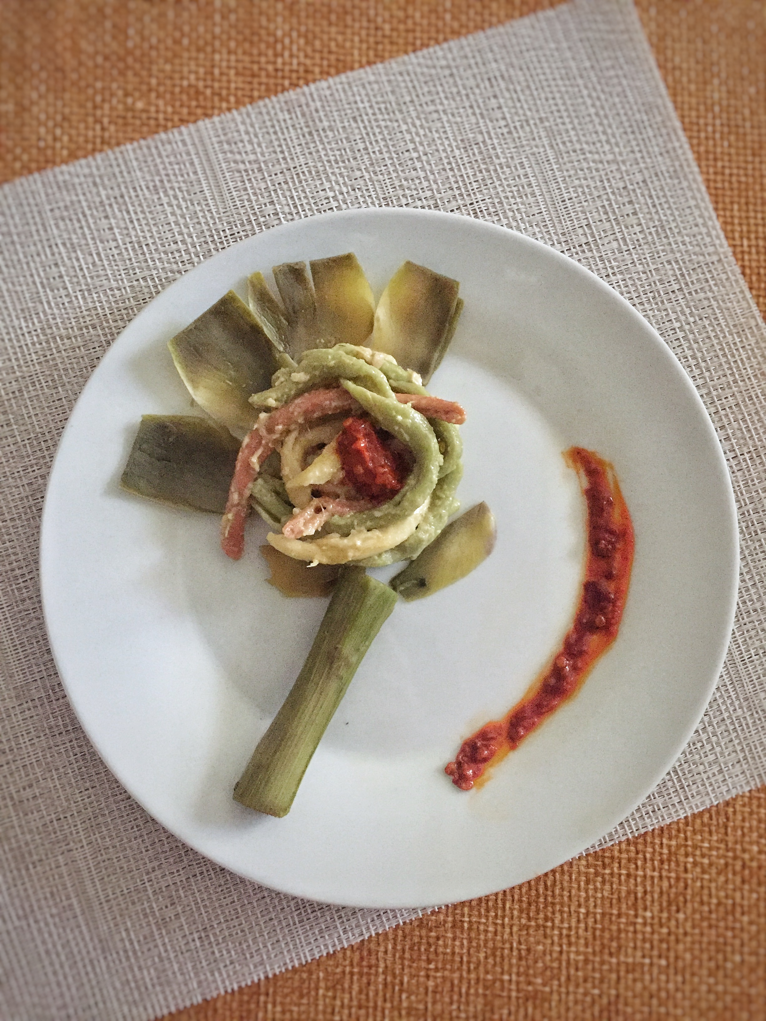 Fileja con crema di carciofi e nduja