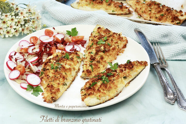 Filetti di branzino gratinati
