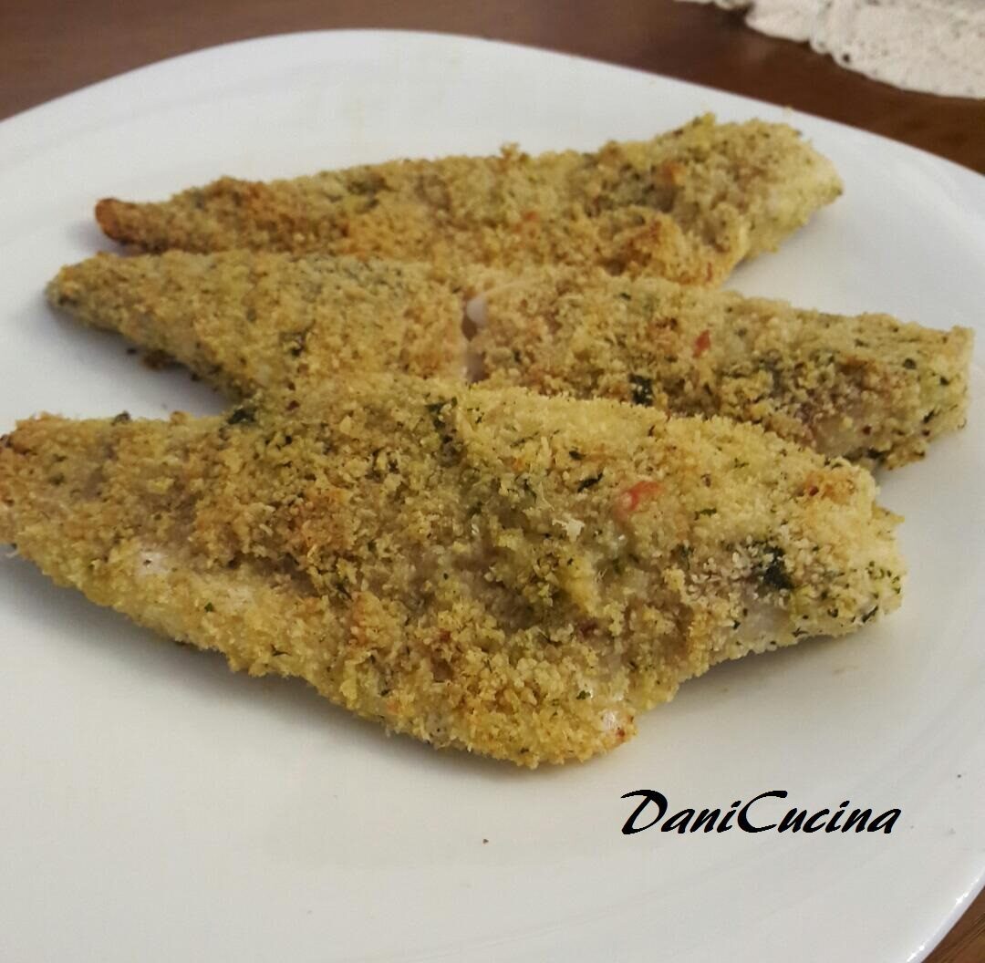 Filetti di merluzzo gratinati al forno con panatura aromatica