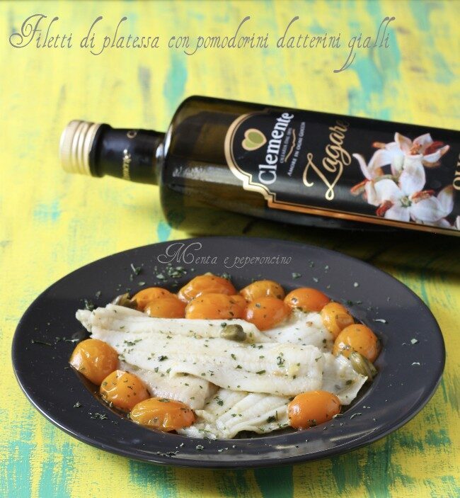 Filetti di platessa con pomodorini datteri gialli