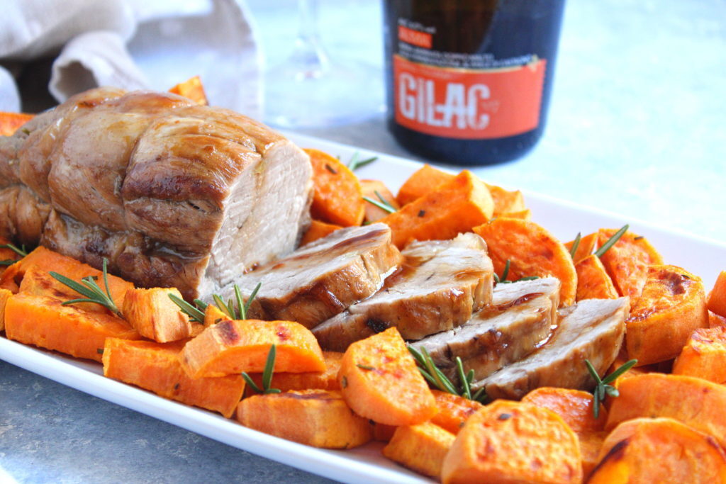 Filetto di maiale alla birra (con patate dolci)