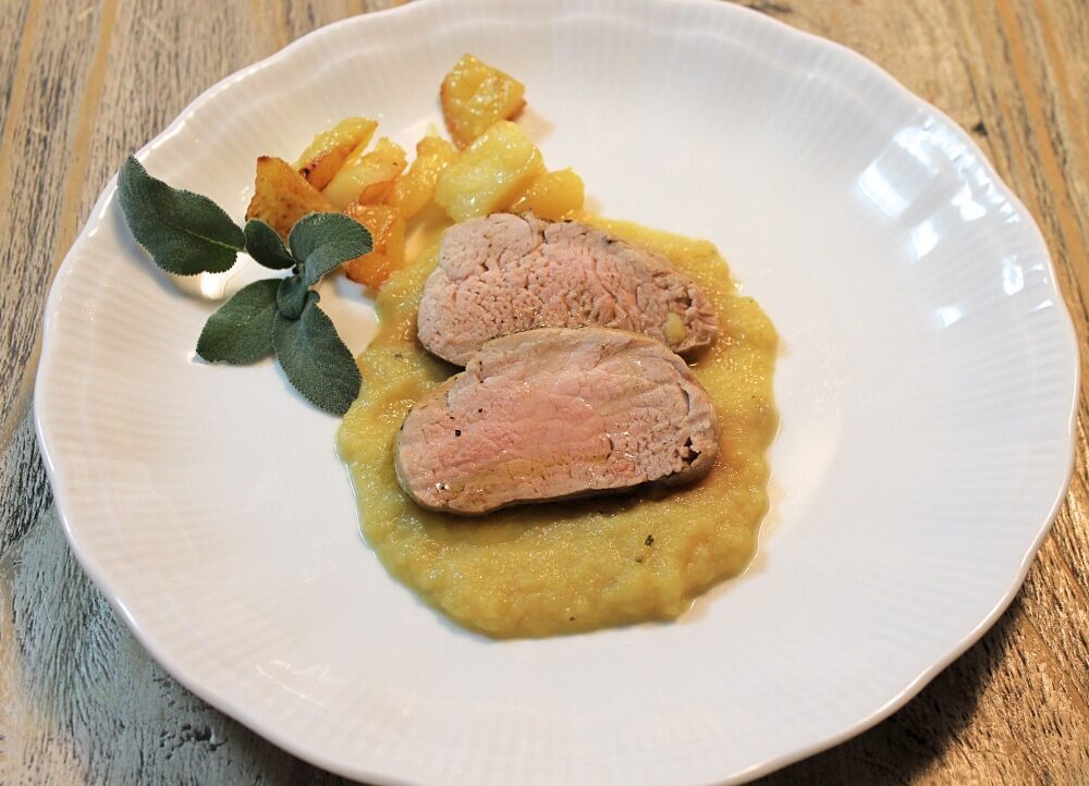 Filetto di maiale alle mele e calvados
