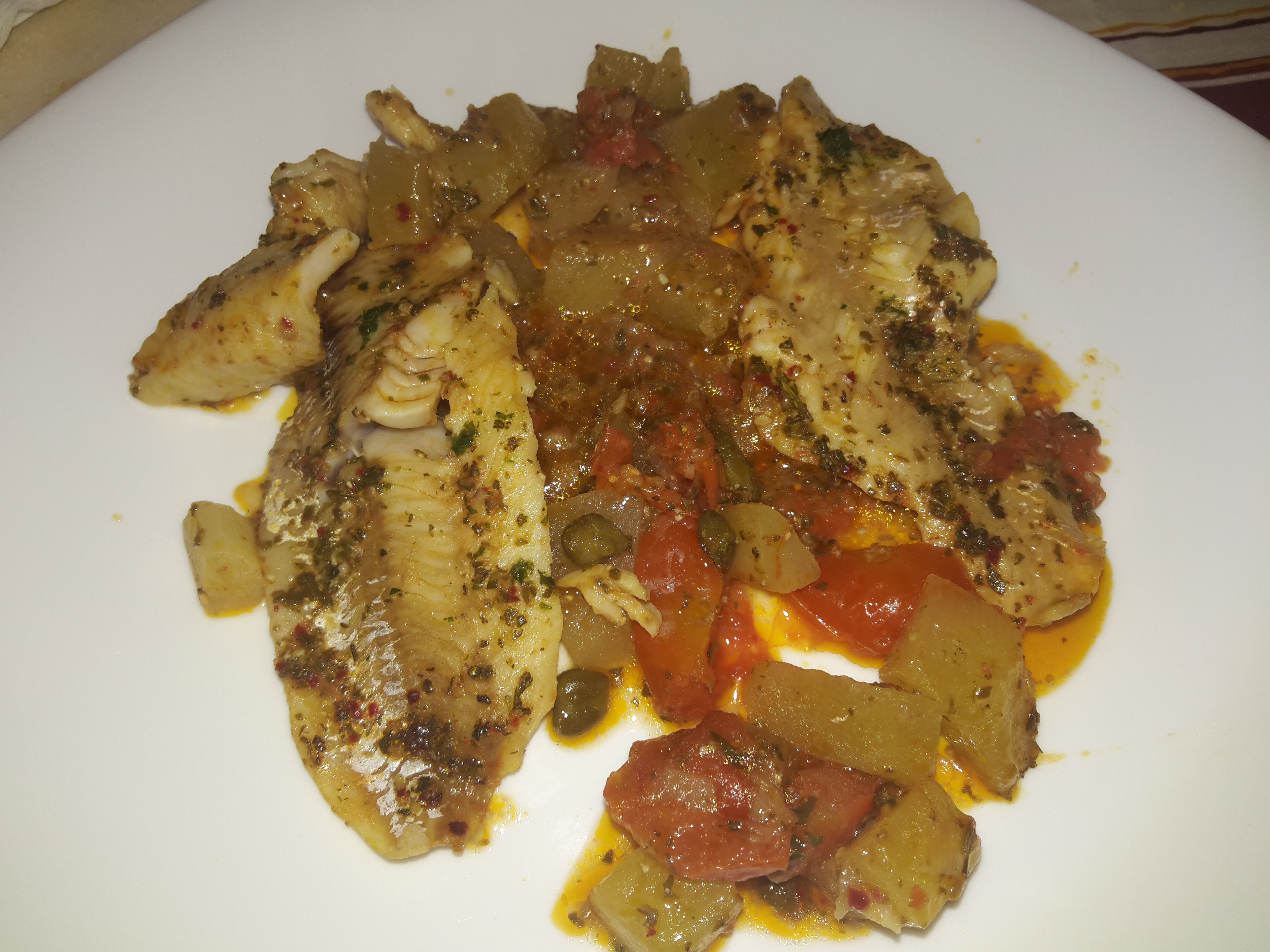 Filetto di merluzzo alla mediterranea