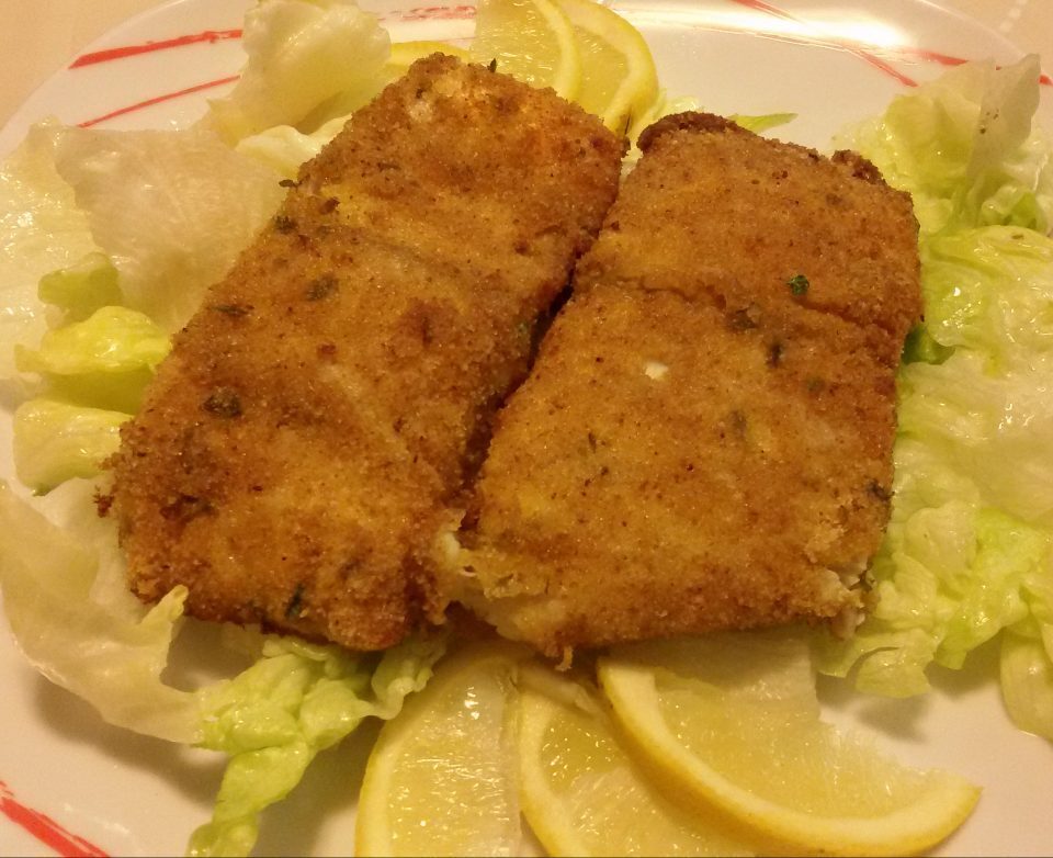 Filetto di pesce persico a cotoletta