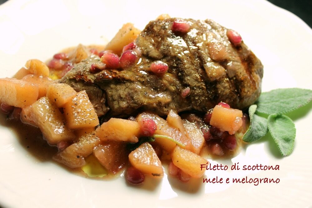 Filetto di scottona alle mele e melograno