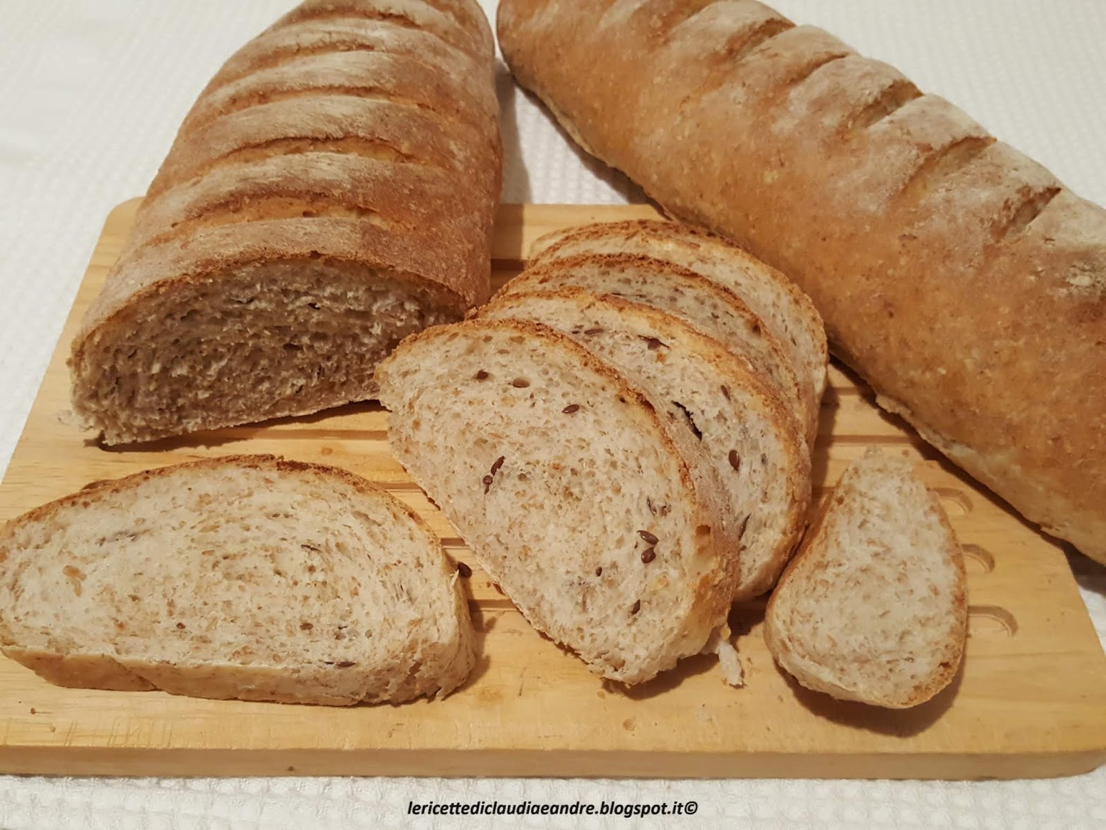 Filoni di pane con crusca e semi di lino