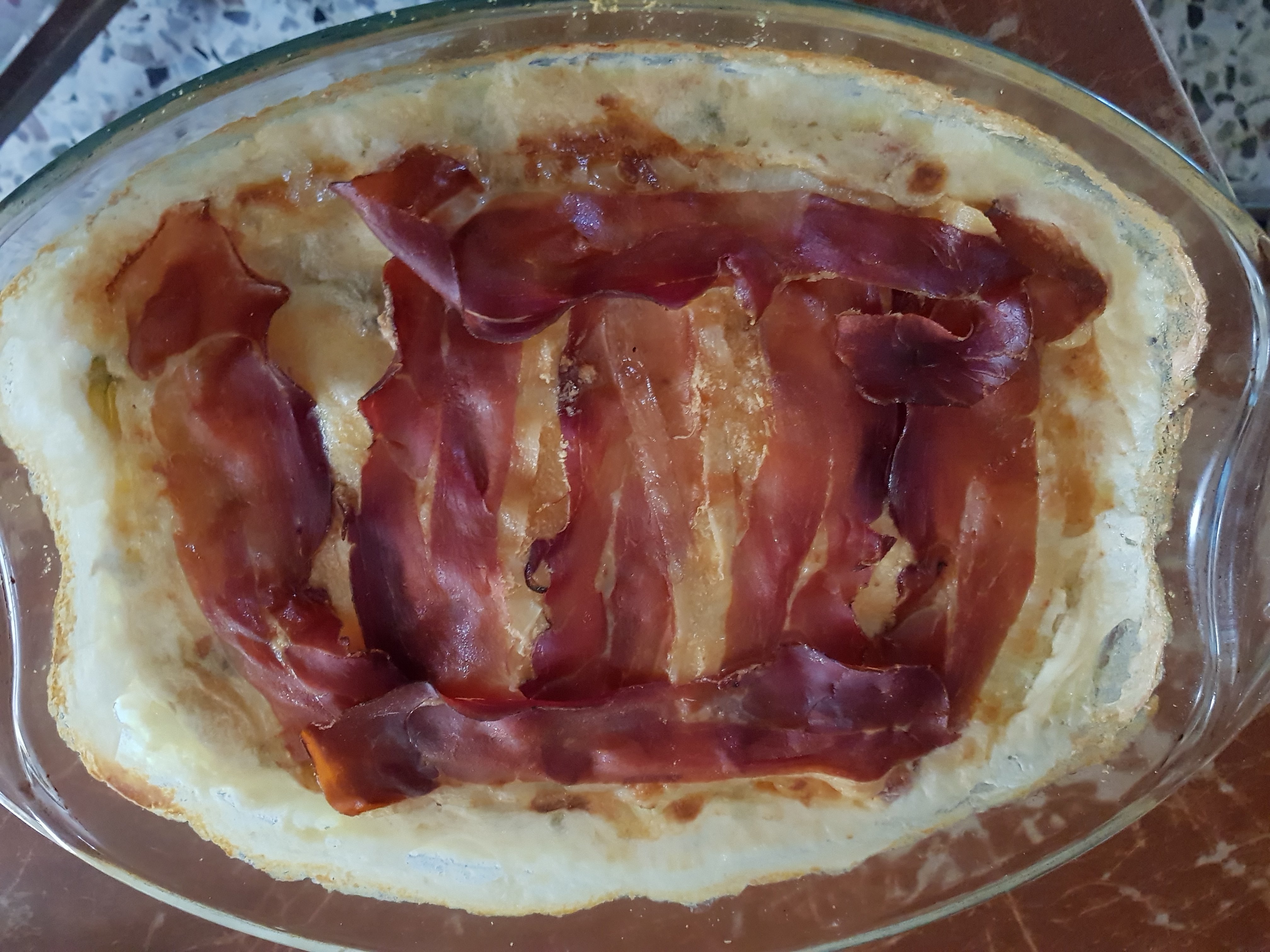 Finocchi al forno con gorgonzola e speck