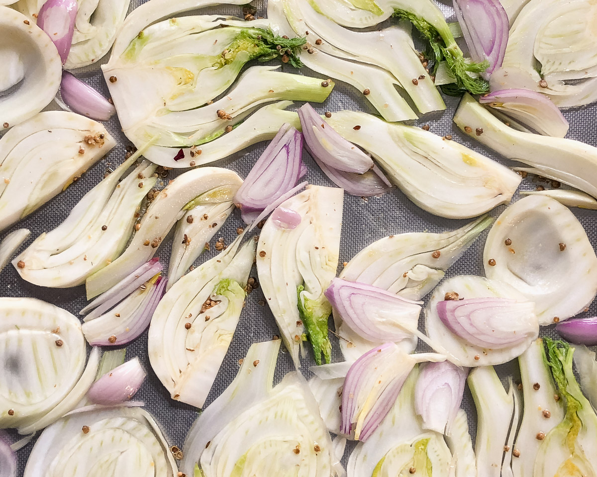 Finocchi al forno, con le arance e con gli scalogni