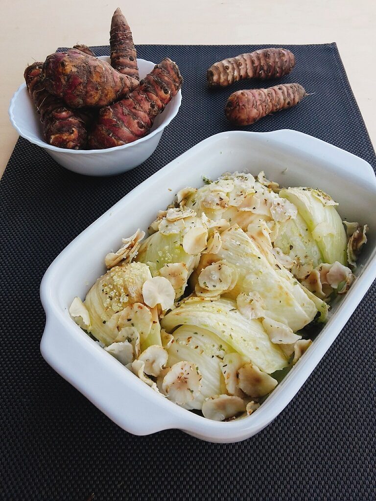 Finocchi e rondelle di topinambur