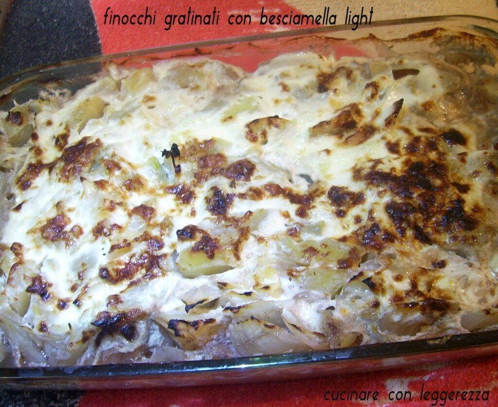 Finocchi gratinati con besciamella light