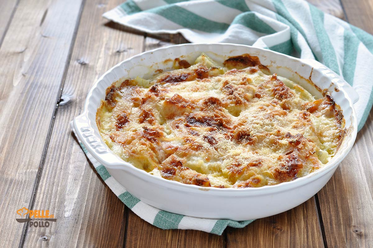 Finocchi gratinati con prosciutto e besciamella