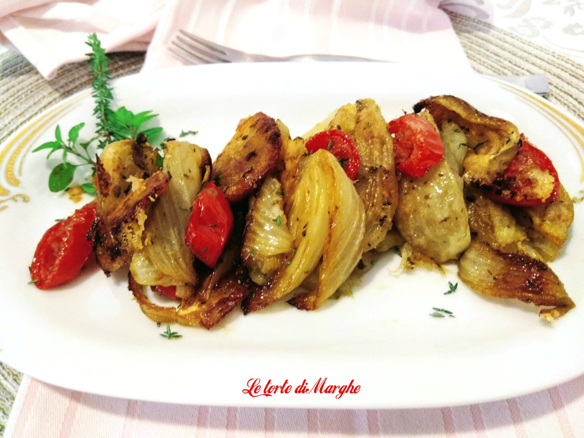 Finocchi gratinati in tegame squisito e appetitoso