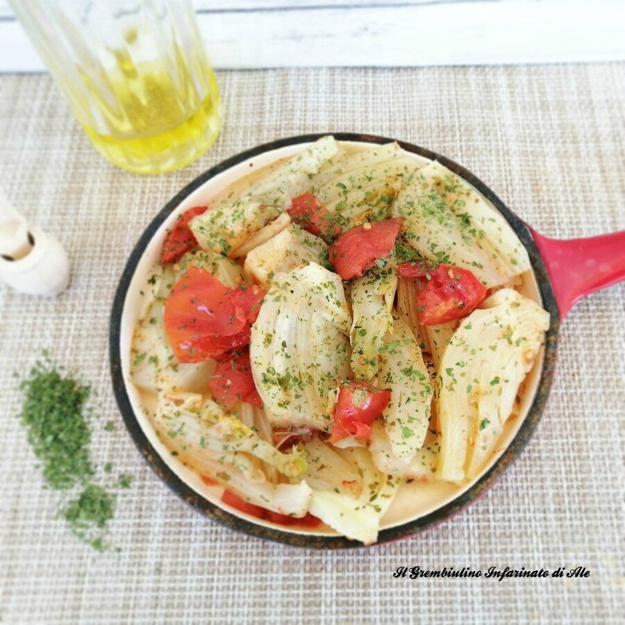 Finocchi in padella con pachino