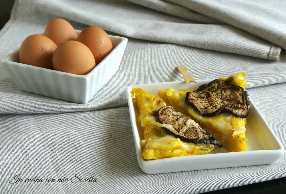 Finta pizza di frittata alle melanzane