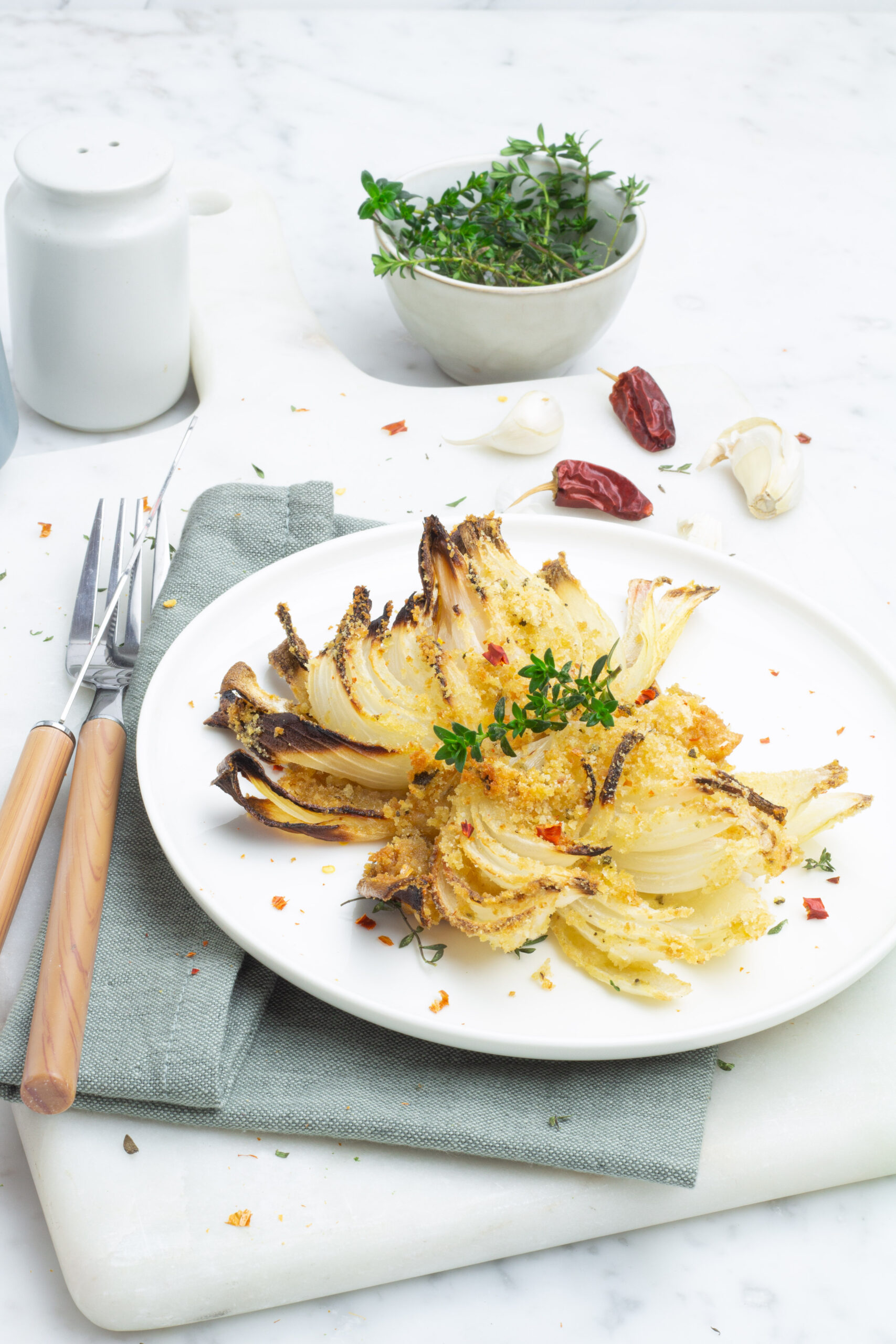 Fiori di cipolla al forno