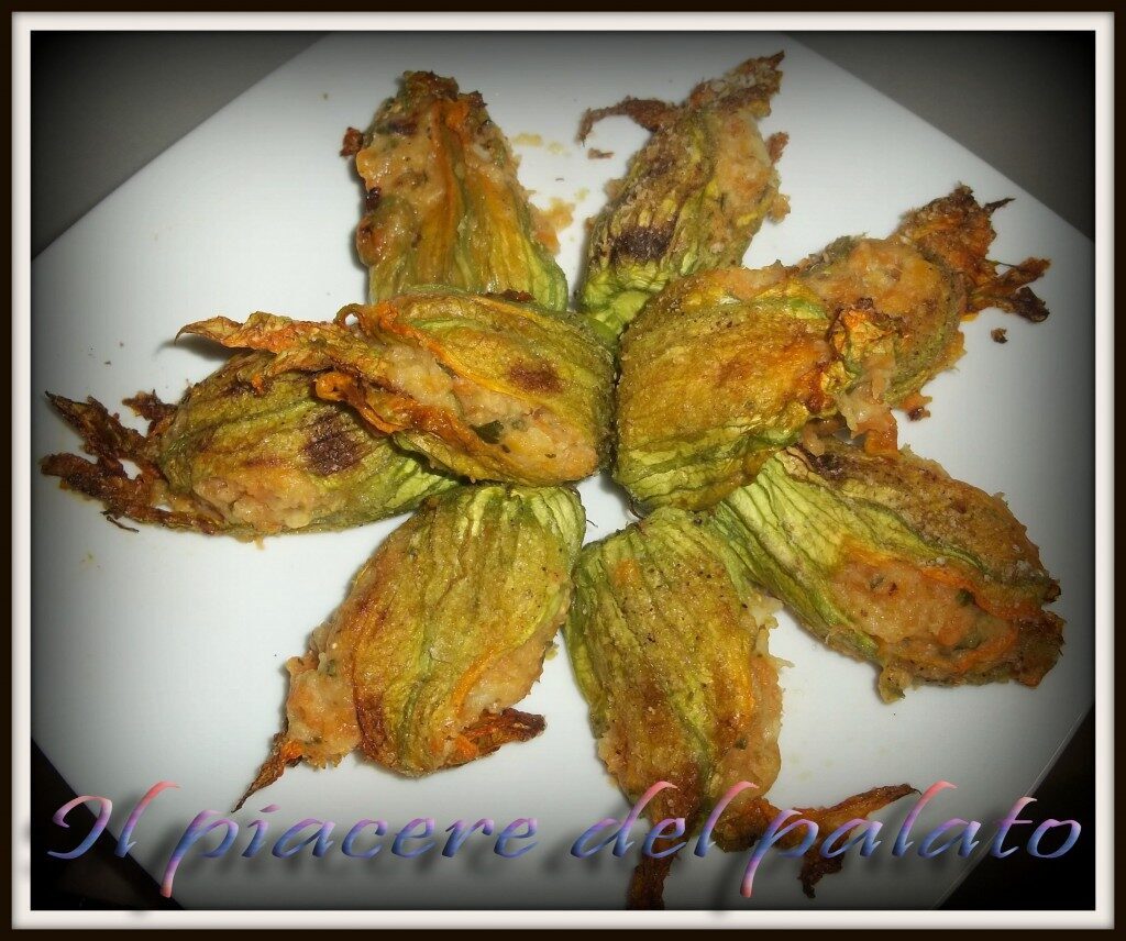 Fiori di zucca al forno