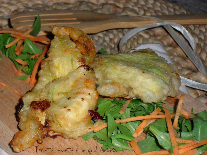 Fiori di zucca con ricotta e menta