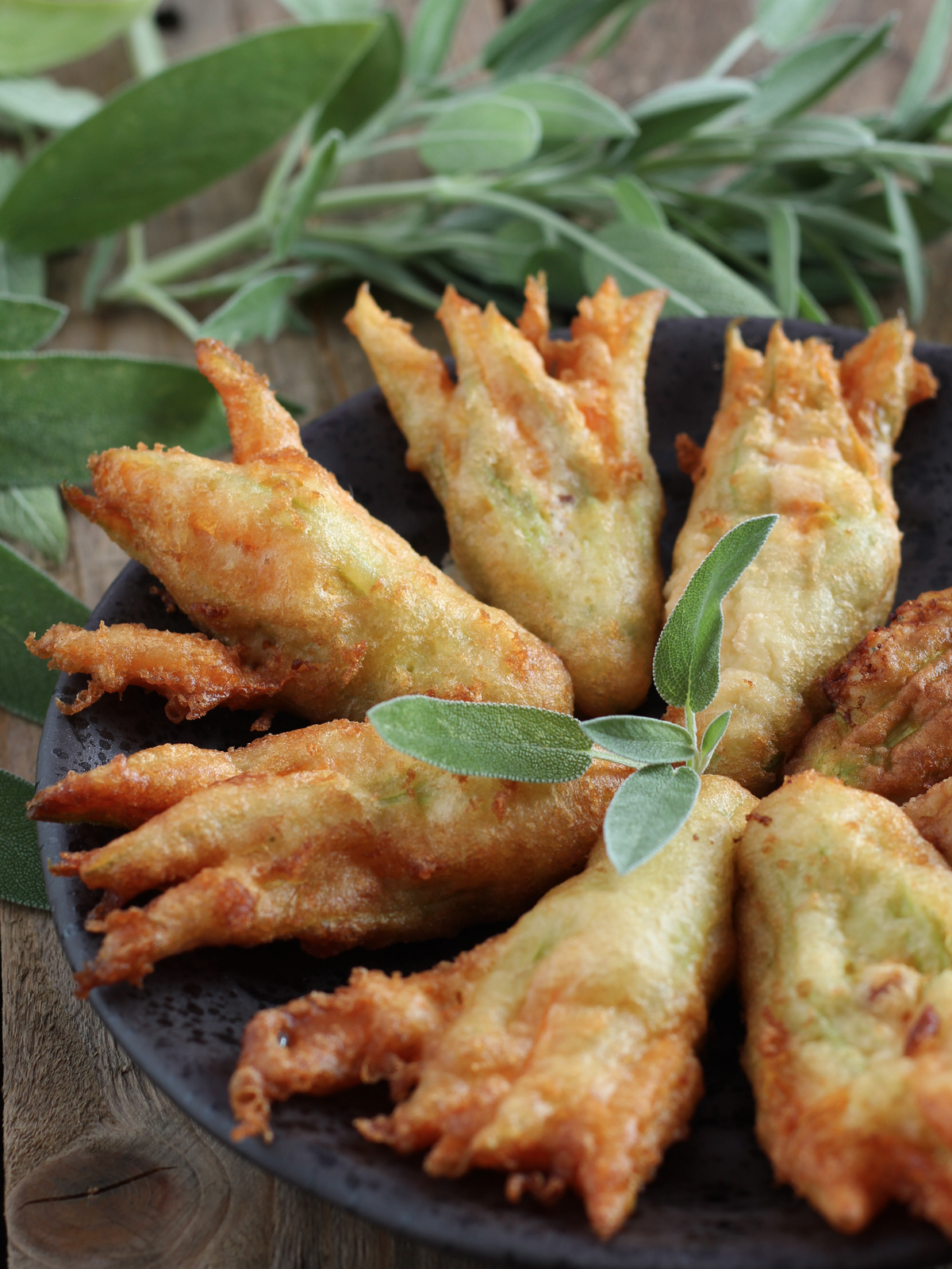 Fiori di zucca fritti con pastella alla schweppes