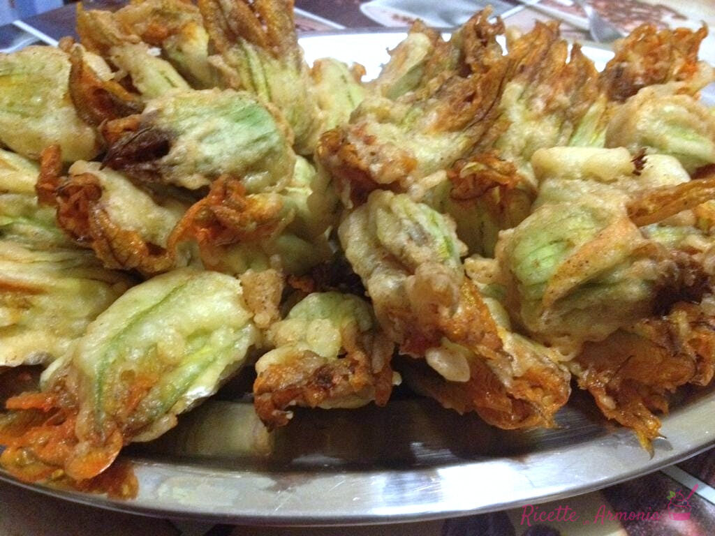 Fiori di zucca in pastella con farina di riso