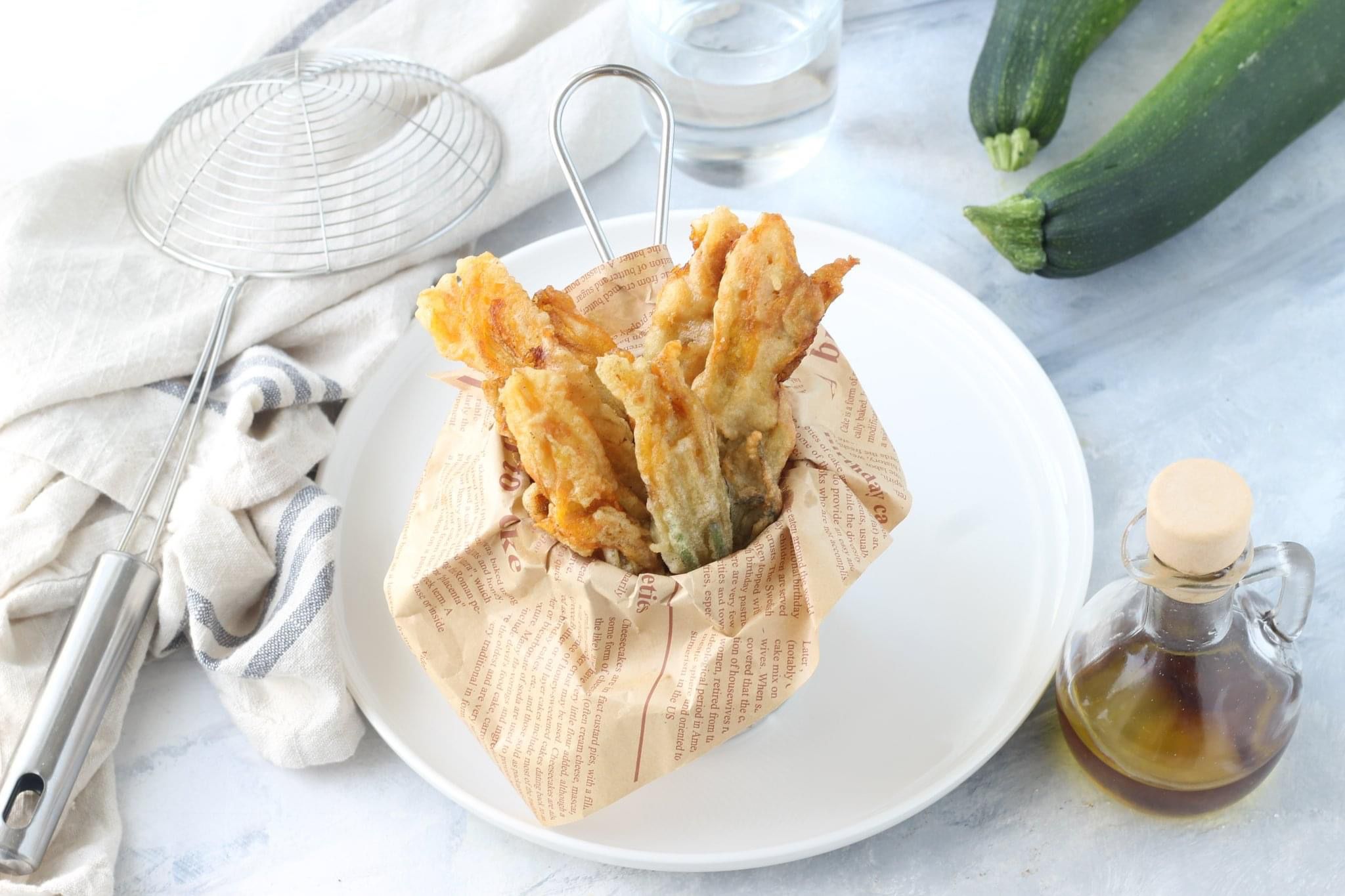 Fiori di zucca in pastella
