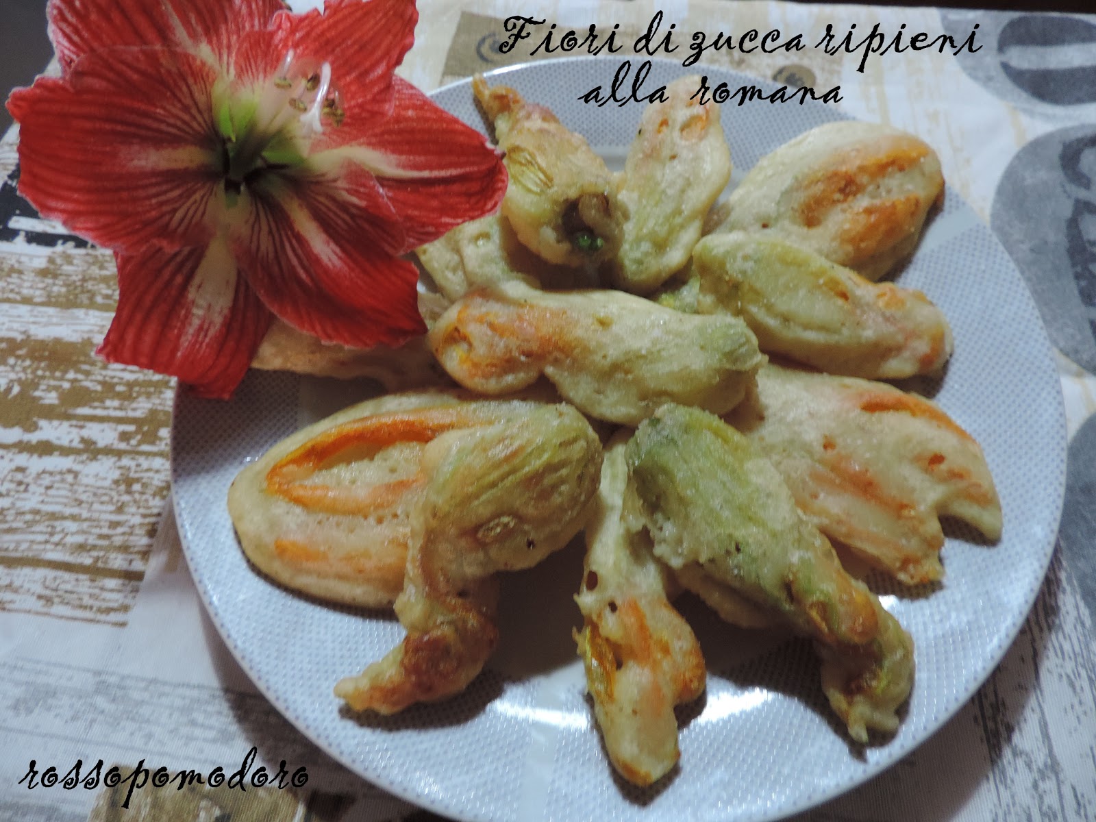 Fiori di zucca ripieni alla romana