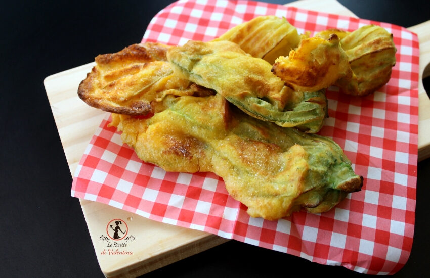 Fiori di zucchine pastellati, in friggitrice ad aria