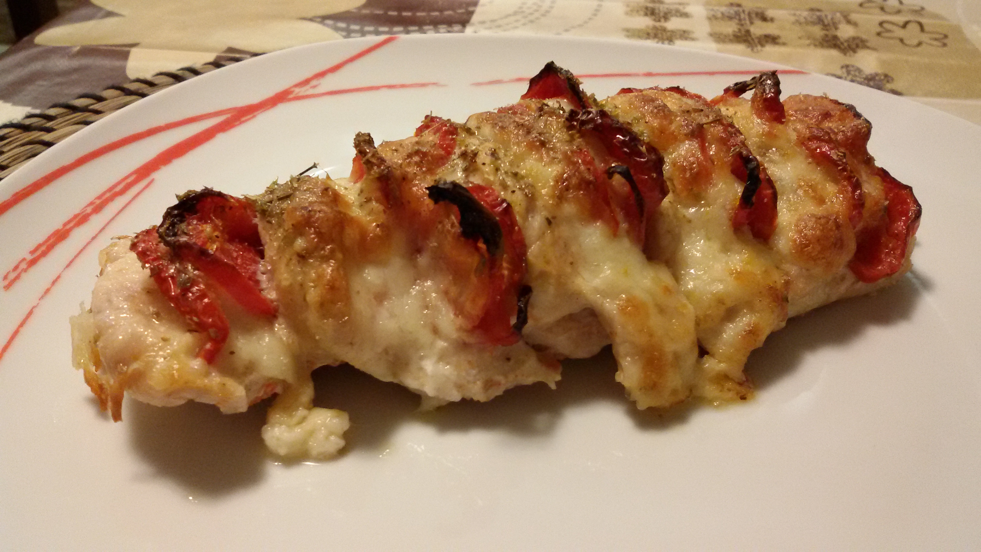 Fisarmonica di pollo farcita con pomodori e galbanino