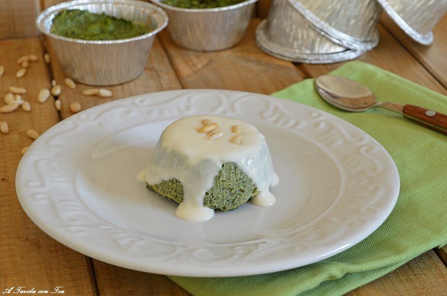 Flan di spinaci con fonduta