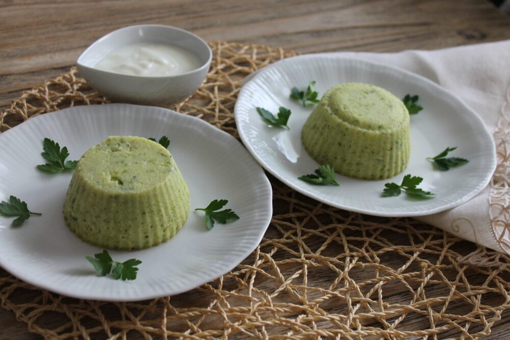 Flan di zucchine e stracchino allo yogurt
