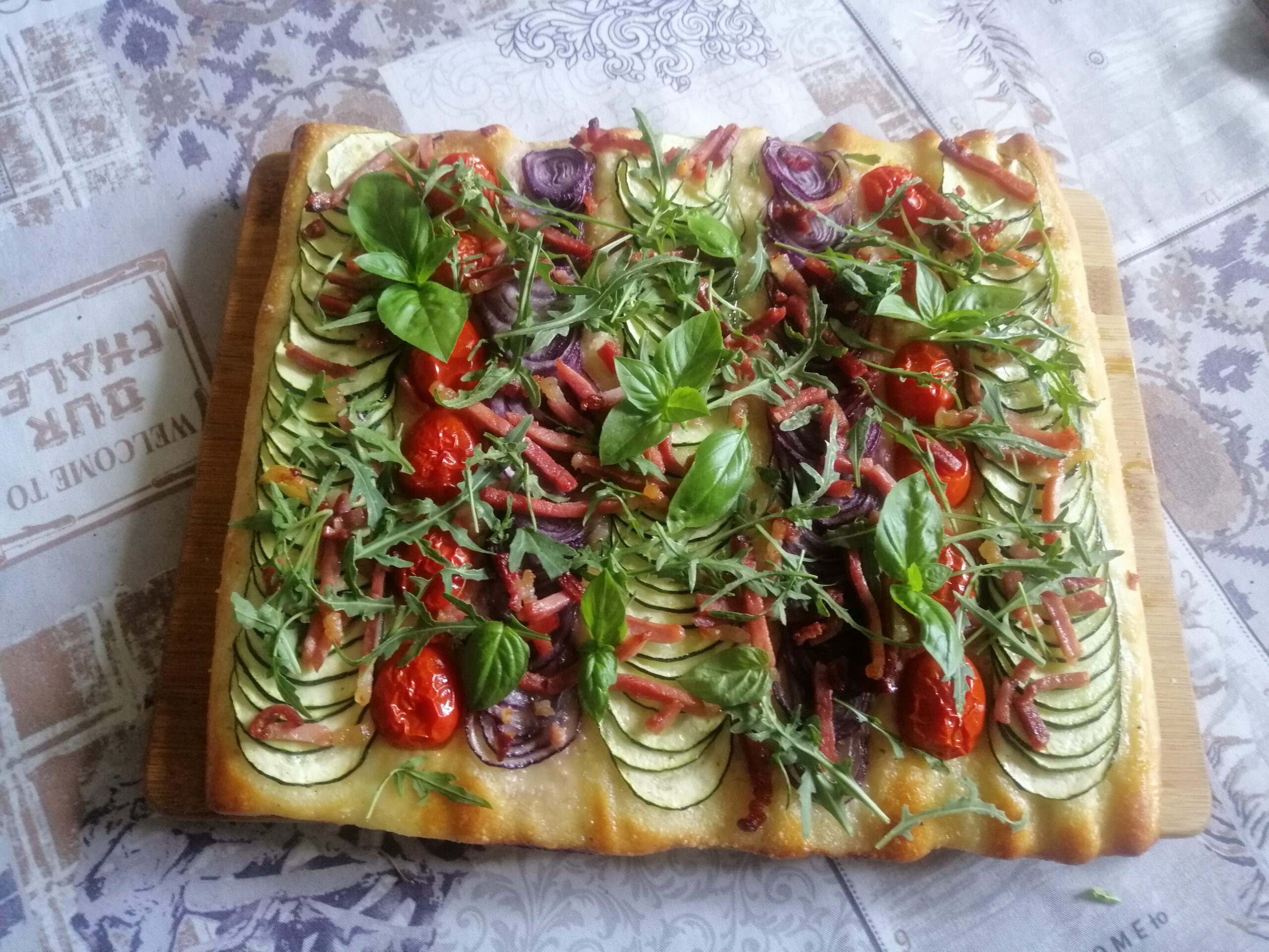 Focaccia bianca multicolore