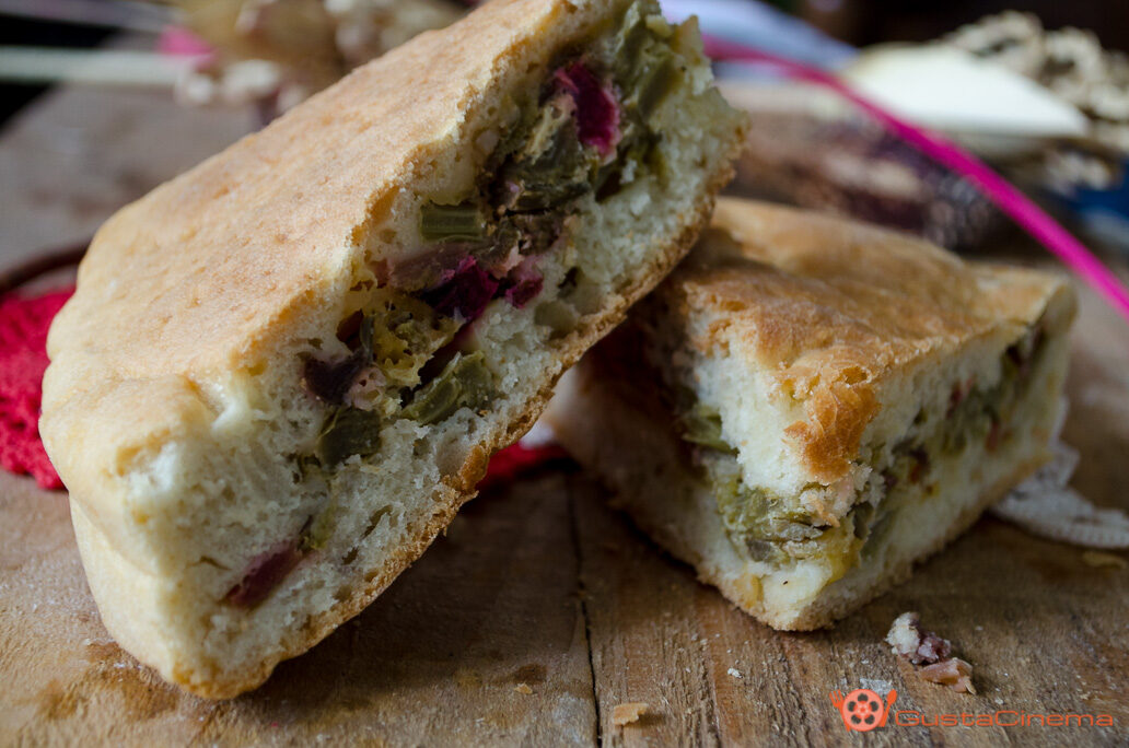 Focaccia con bietola e pancetta