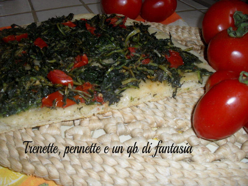 Focaccia con cicoria indiavolata