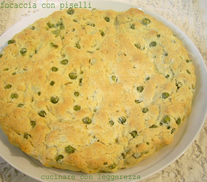 Focaccia con piselli