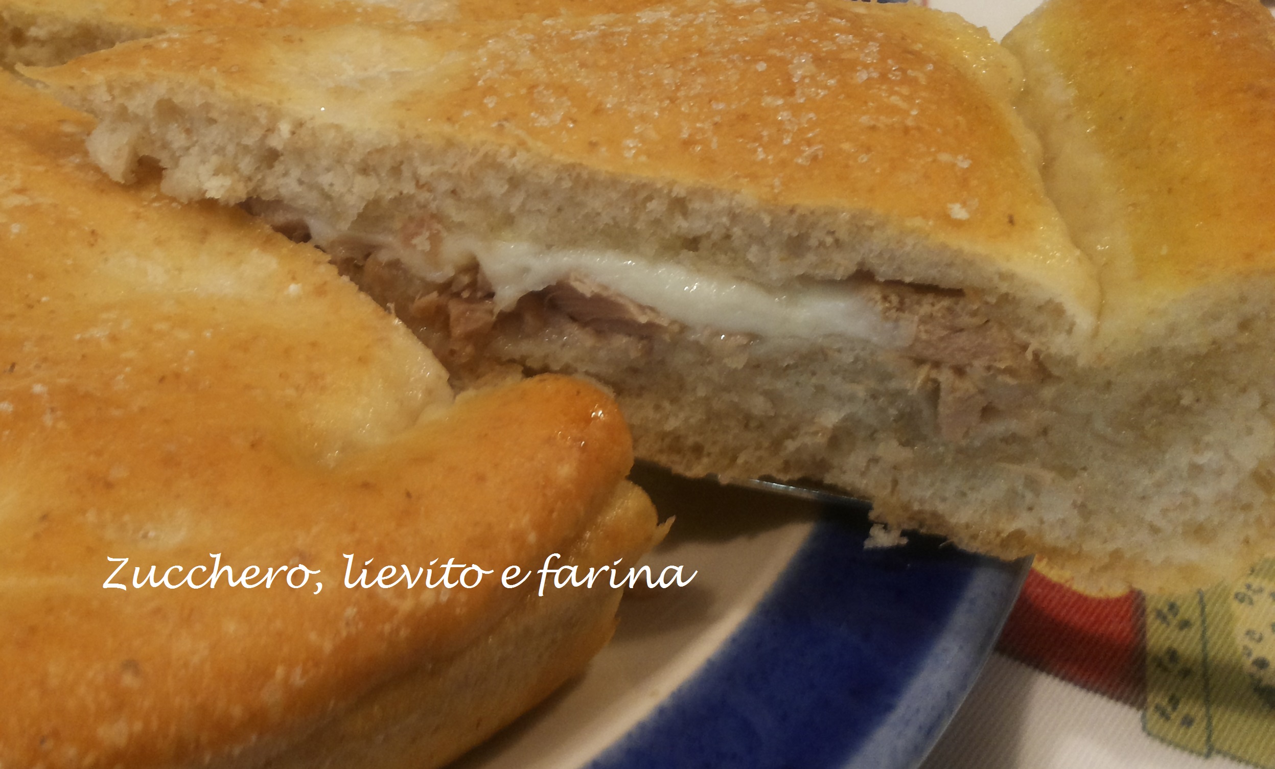 Focaccia con tonno e scamorza