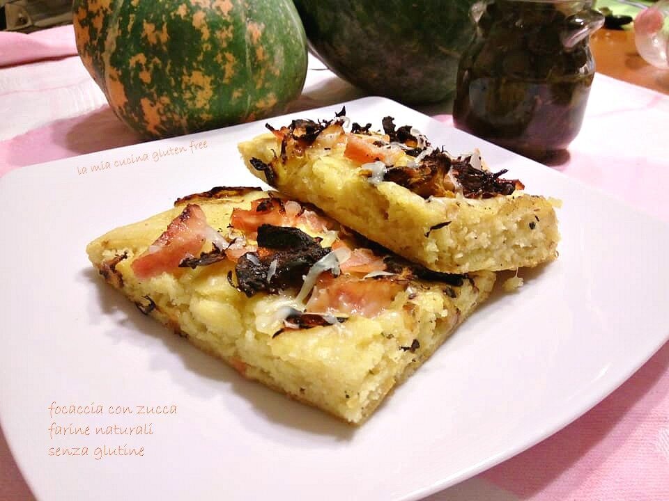 Focaccia con zucca e farine naturali senza glutine