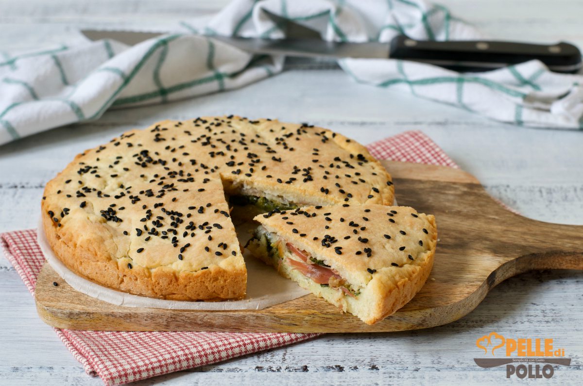 Focaccia di ricotta ripiena agli spinaci e speck