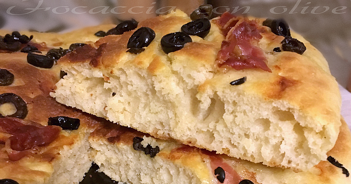 Focaccia morbida alle olive | Ricetta per microonde
