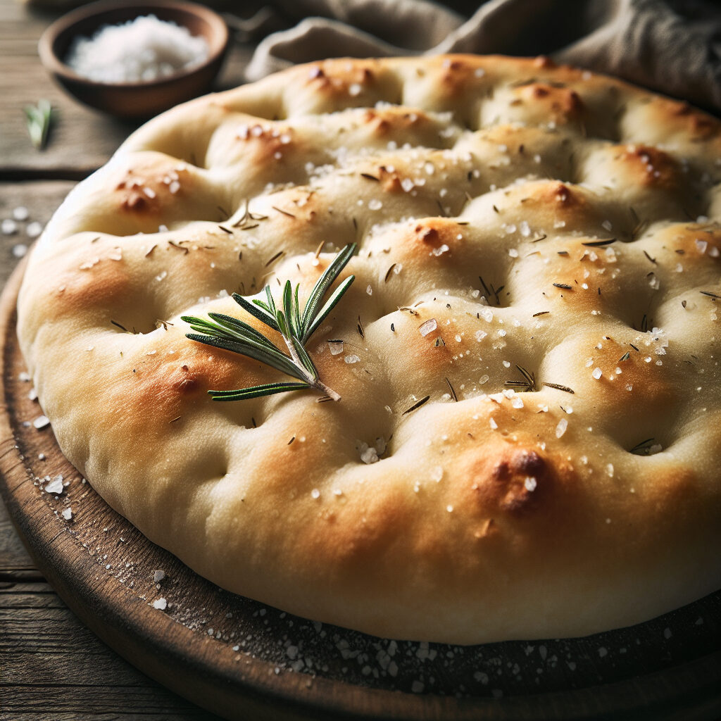 Focaccia olio e rosmarino con impasto soffice ed elastico