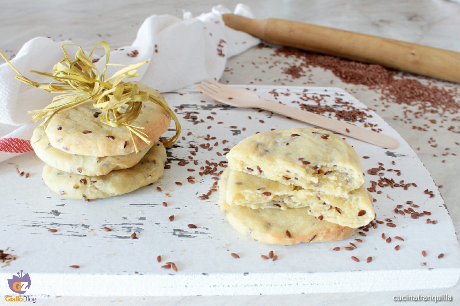 Focaccine con semi di lino senza lievito