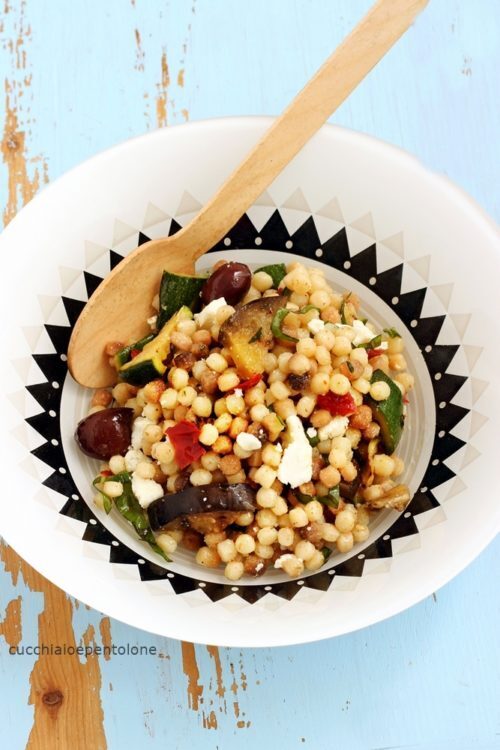 Fregola in insalata con verdure grigliate