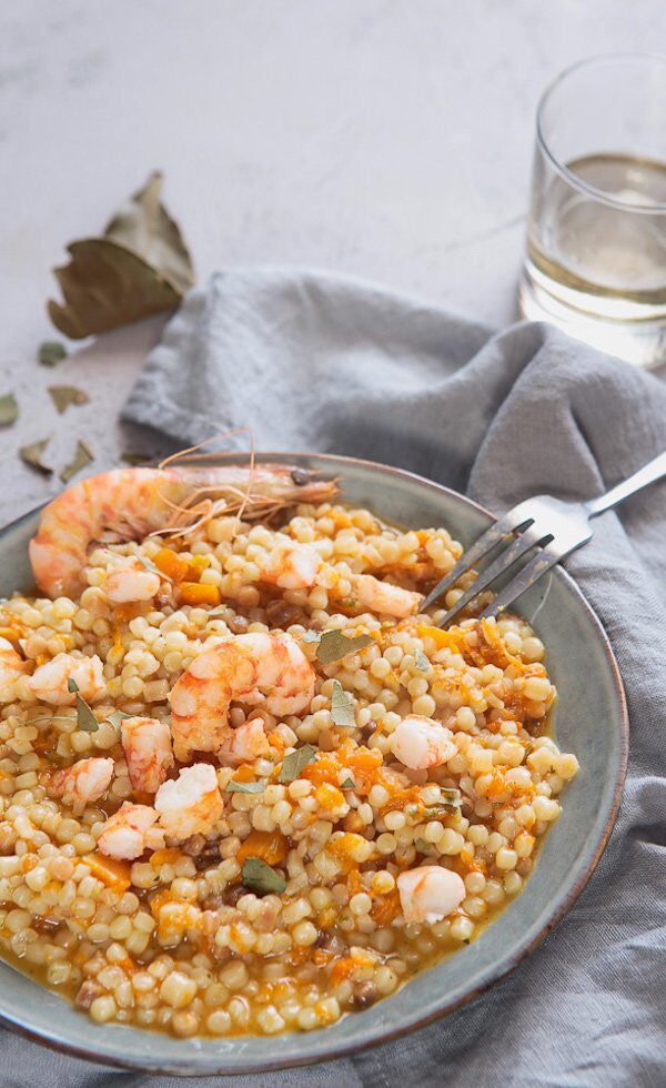 Fregola zucca e mazzancolle