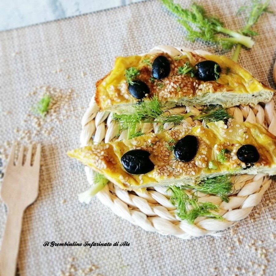 Frittata ai finocchi e olive nere