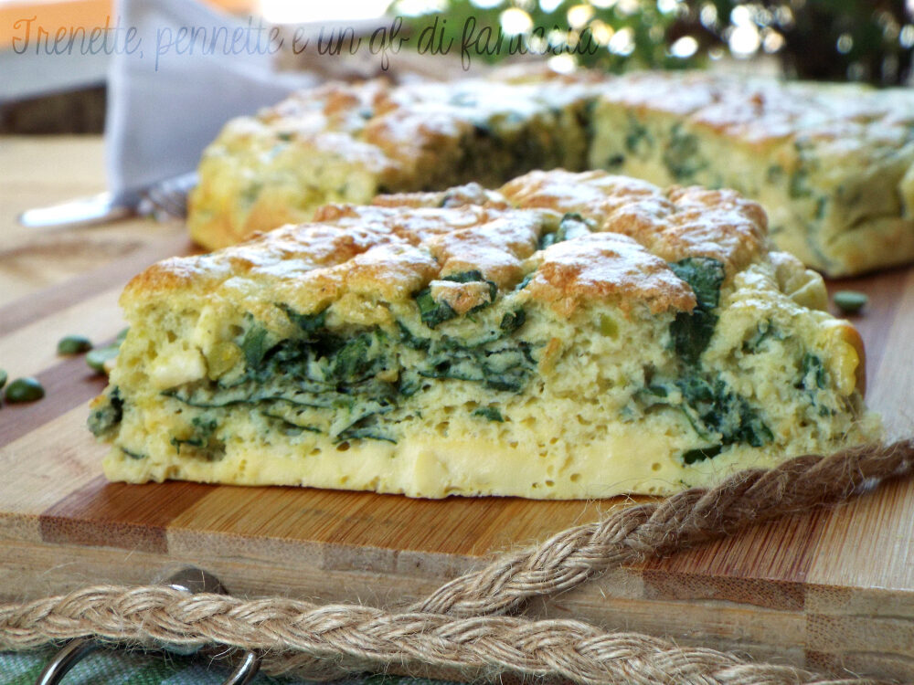 Frittata al forno bietole, piselli e feta